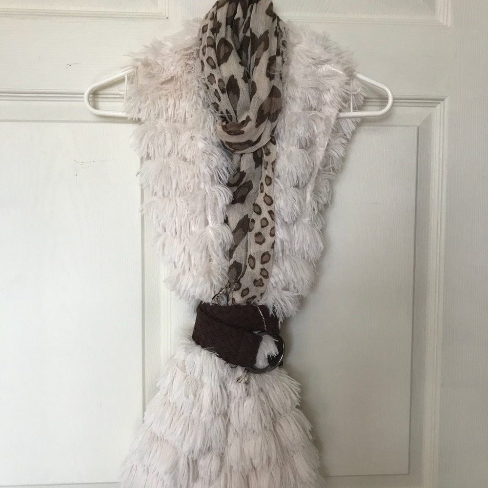 White faux fur vest